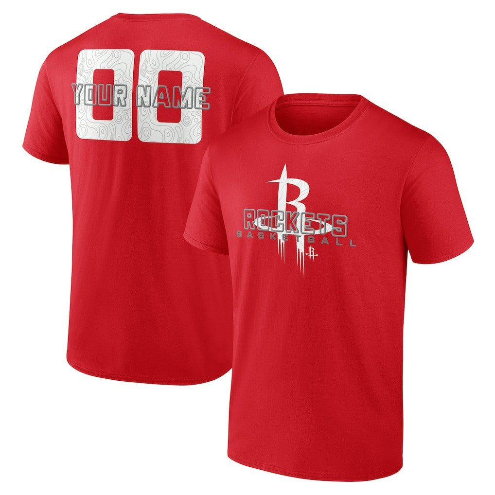 Houston Rockets Stellar Personalized Name & Number T-Shirt Red