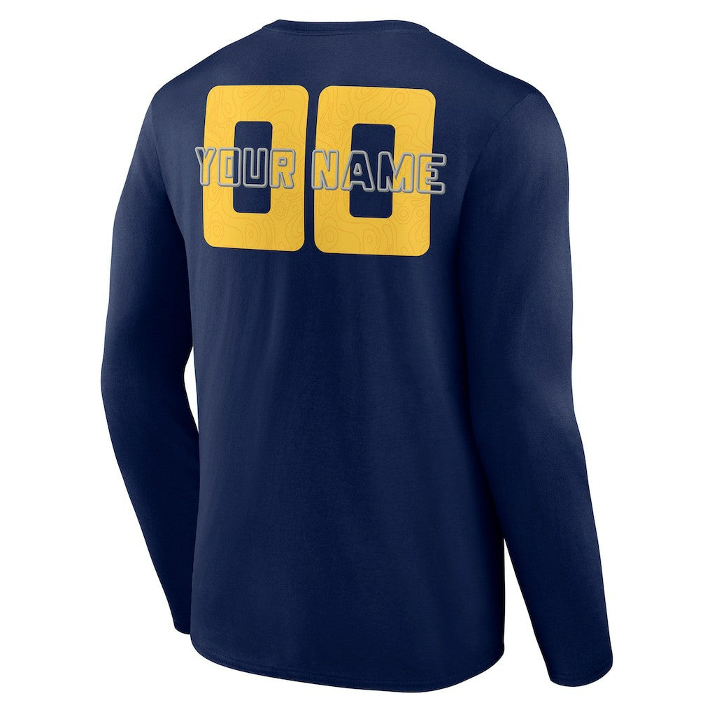 Indiana Pacers Stellar Personalized Name & Number Long Sleeve T-Shirt Navy
