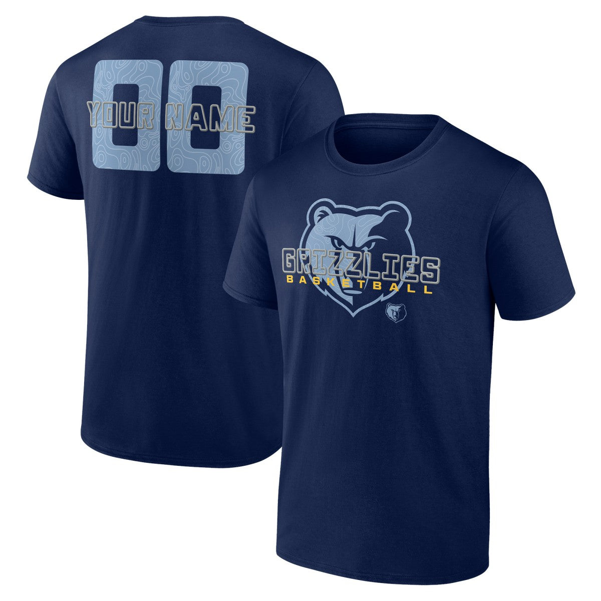 Memphis Grizzlies Stellar Personalized Name & Number T-Shirt Navy