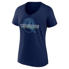 Minnesota Timberwolves Women's Stellar Personalized Name & Number V-Neck T-Shirt Navy