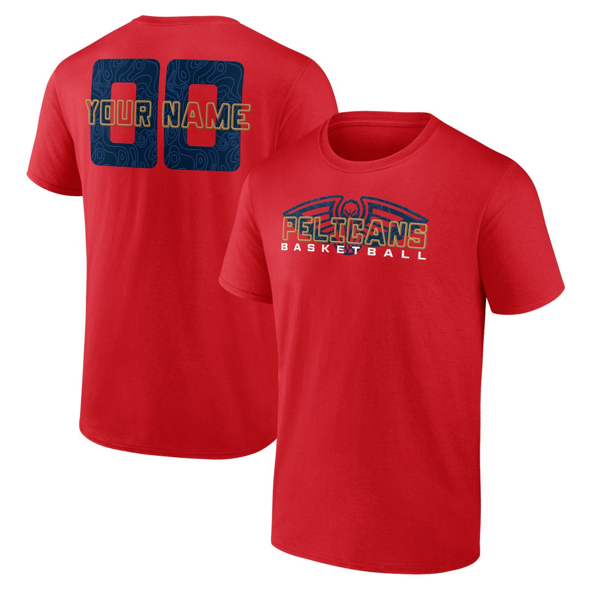 New Orleans Pelicans Stellar Personalized Name & Number T-Shirt Red