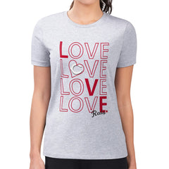 Cincinnati Reds G-III 4Her by Carl Banks Women's Super-Slim Fit Lightweight Love Graphic Team T-Shirt - Heather Gray T-shirts