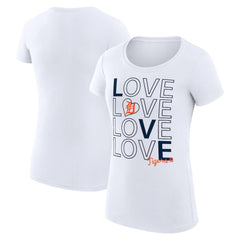 Detroit Tigers G-III 4Her by Carl Banks Women's Super-Slim Fit Lightweight Love Graphic Team T-Shirt - White T-shirts