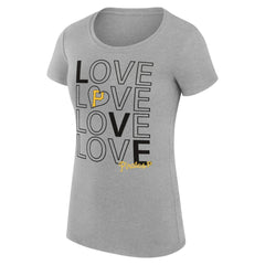 Pittsburgh Pirates G-III 4Her by Carl Banks Women's Super-Slim Fit Lightweight Love Graphic Team T-Shirt - Heather Gray T-shirts