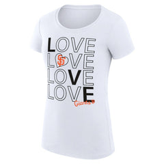 San Francisco Giants G-III 4Her by Carl Banks Women's Super-Slim Fit Lightweight Love Graphic Team T-Shirt - White T-shirts