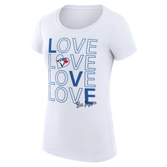 Toronto Blue Jays G-III 4Her by Carl Banks Women's Super-Slim Fit Lightweight Love Graphic Team T-Shirt - White T-shirts