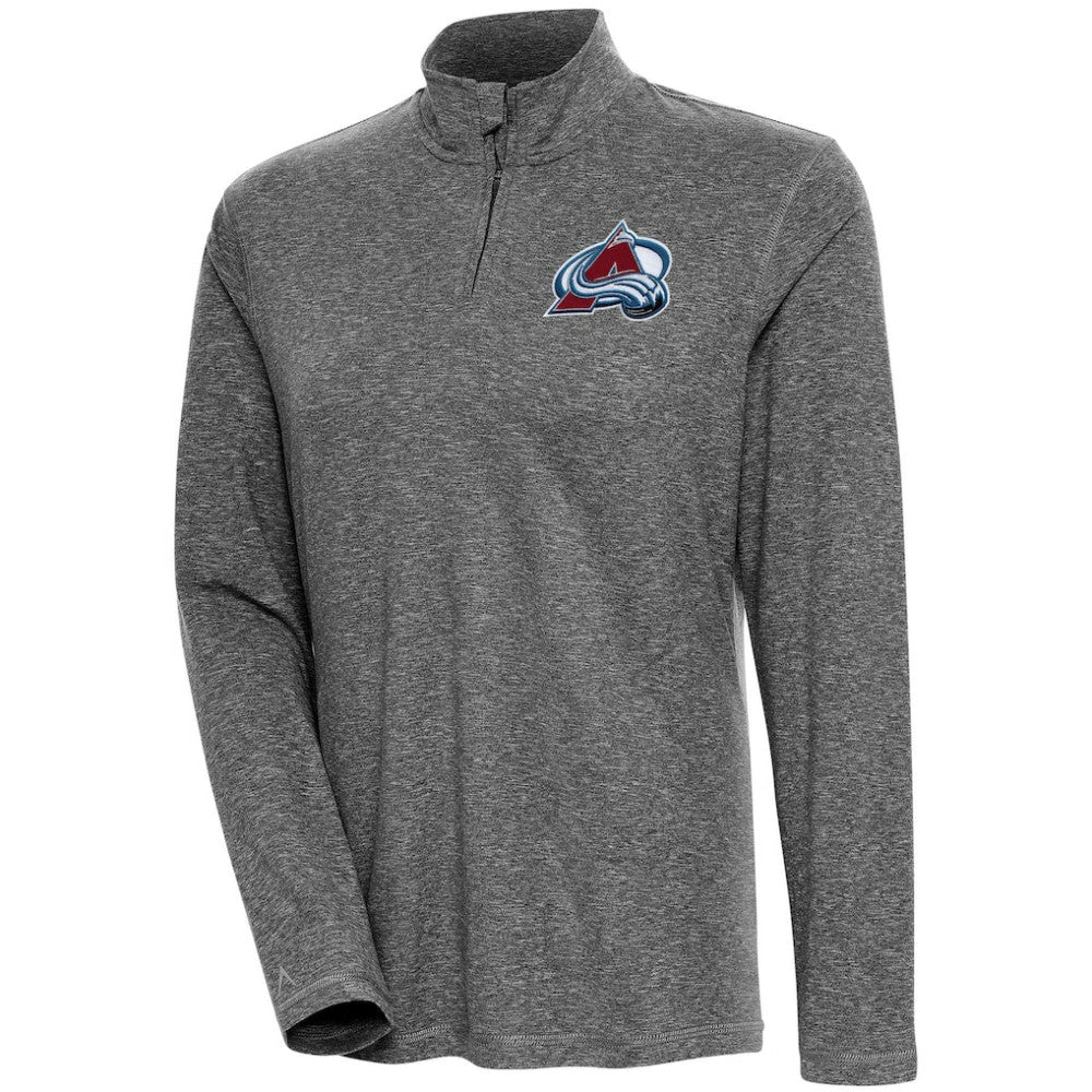 NHL Colorado Avalanche Antigua Women's Confront Quarter-Zip Pullover Top - Heather Black