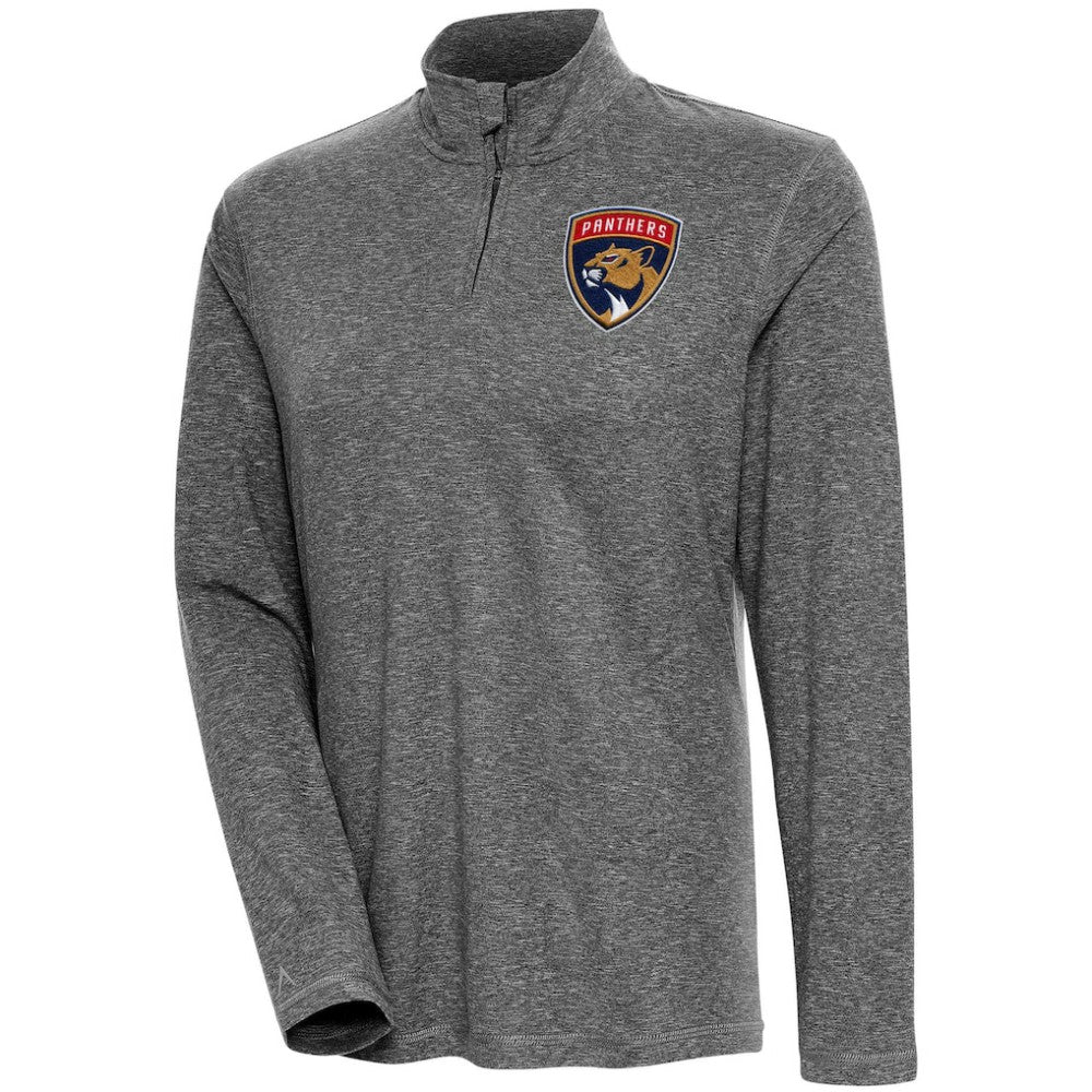 NHL Florida Panthers Antigua Women's Confront Quarter-Zip Pullover Top - Heather Black