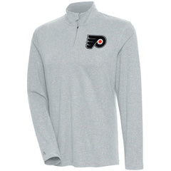 NHL Philadelphia Flyers Antigua Women's Confront Quarter-Zip Pullover Top - Heather Gray