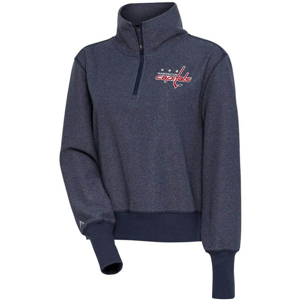 NHL Washington Capitals Antigua Women's Upgrade Half-Zip Pullover Top - Heather Navy