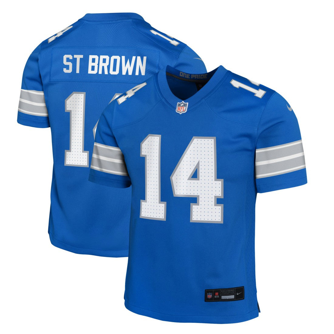 Amon-Ra St. Brown Detroit Lions Youth Game Jersey Blue