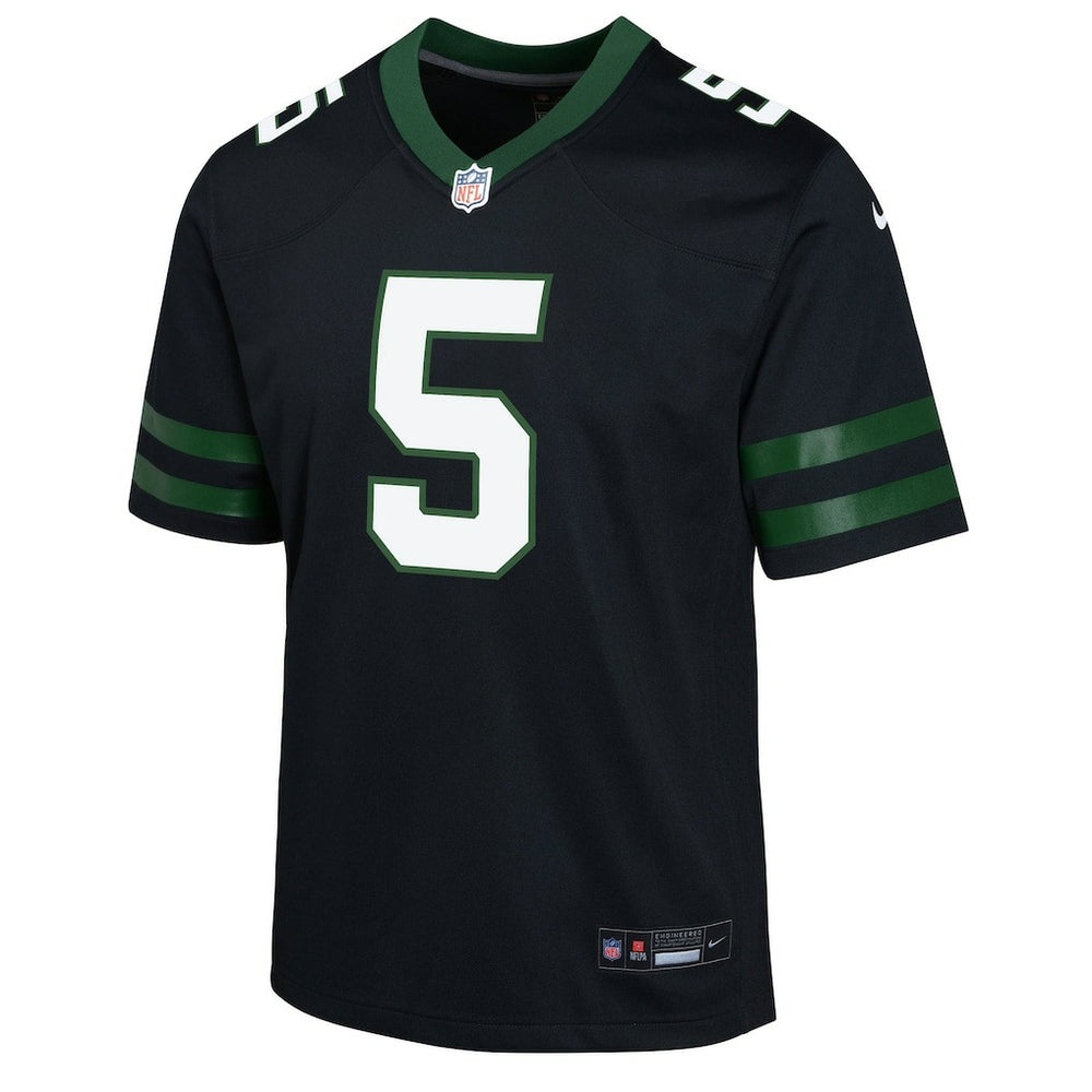 Garrett Wilson New York Jets Youth Game Jersey Black