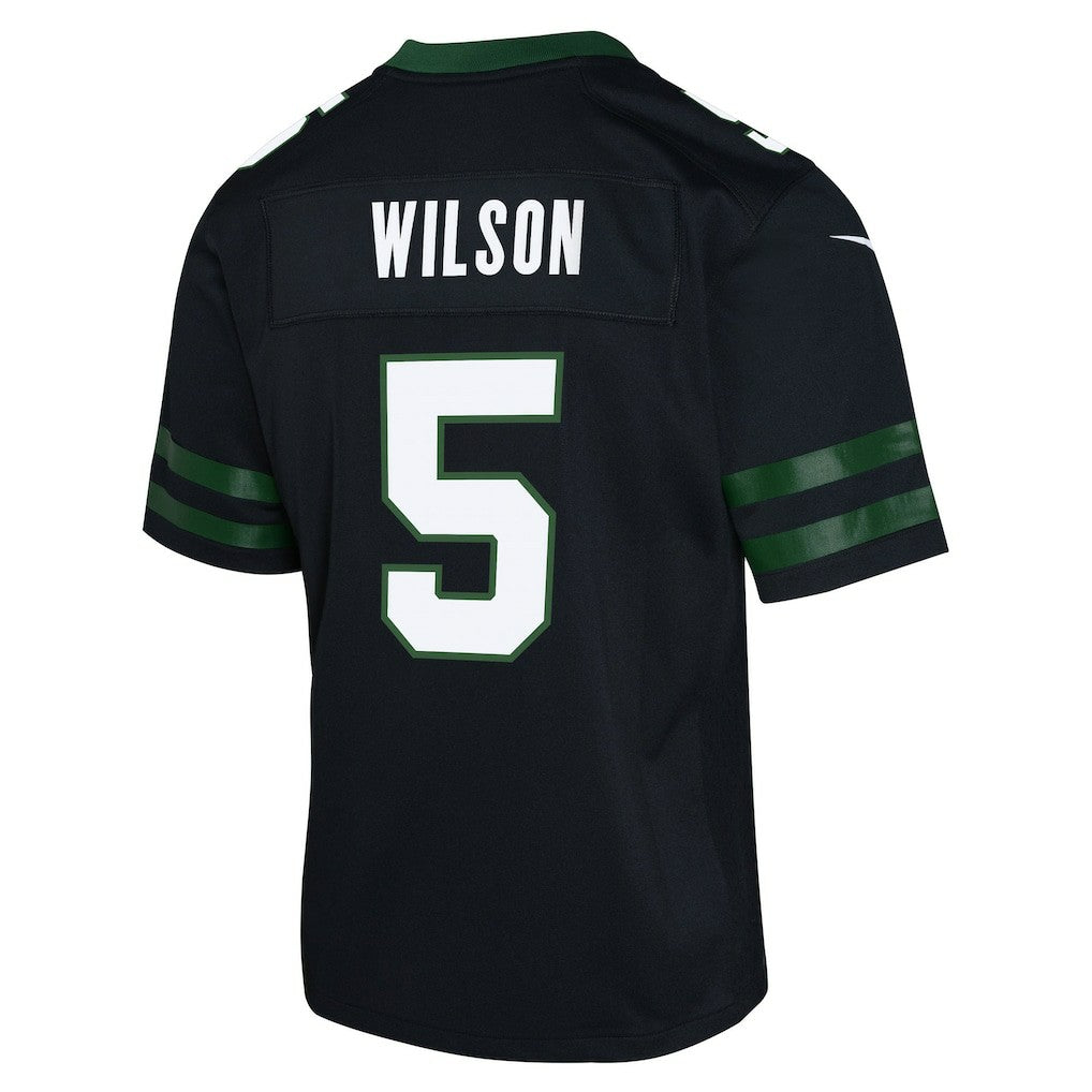 Garrett Wilson New York Jets Youth Game Jersey Black