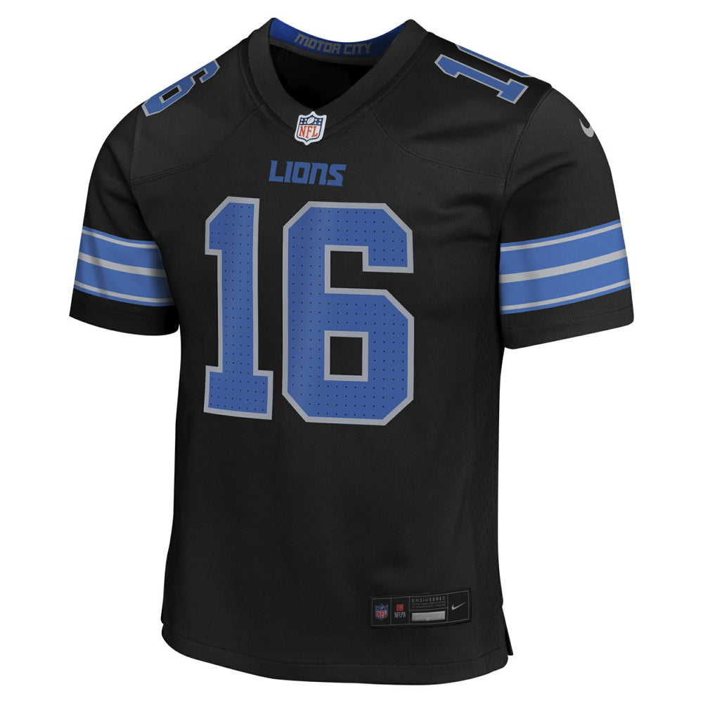 Jared Goff Detroit Lions Youth Game Jersey Black