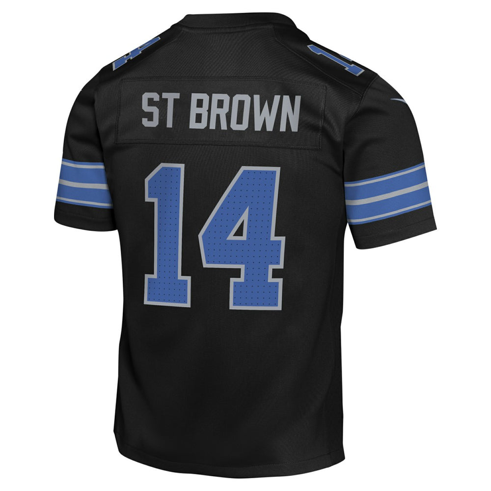 Amon-Ra St. Brown Detroit Lions Youth Game Jersey Black