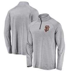 San Francisco Giants Profile Big & Tall Raglan Quarter-Zip Top - Heather Gray Tops