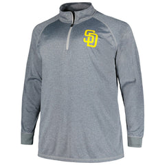 San Diego Padres Profile Big & Tall Raglan Quarter-Zip Top - Gray Tops