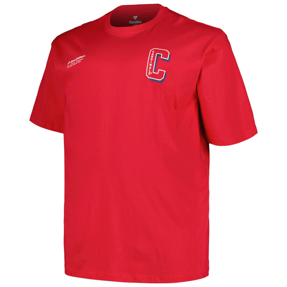 St. Louis Cardinals Profile Big & Tall Split Zone T-Shirt - Red T-shirts
