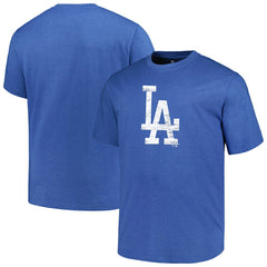 Los Angeles Dodgers Profile Big & Tall Weathered Logo T-Shirt - Heather Royal T-shirts