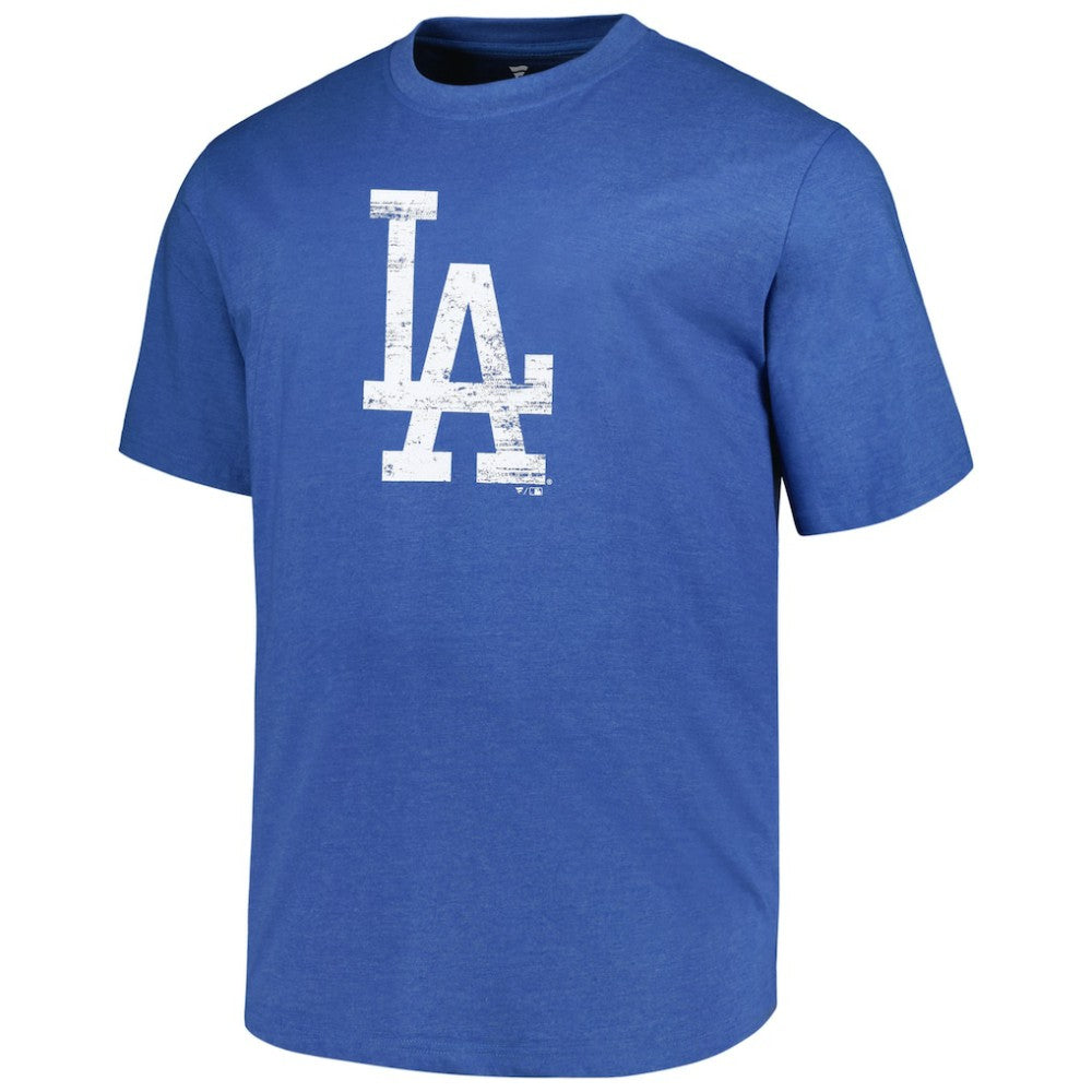 Los Angeles Dodgers Profile Big & Tall Weathered Logo T-Shirt - Heather Royal T-shirts