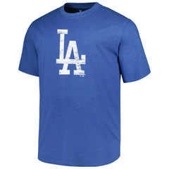 Los Angeles Dodgers Profile Big & Tall Weathered Logo T-Shirt - Heather Royal T-shirts