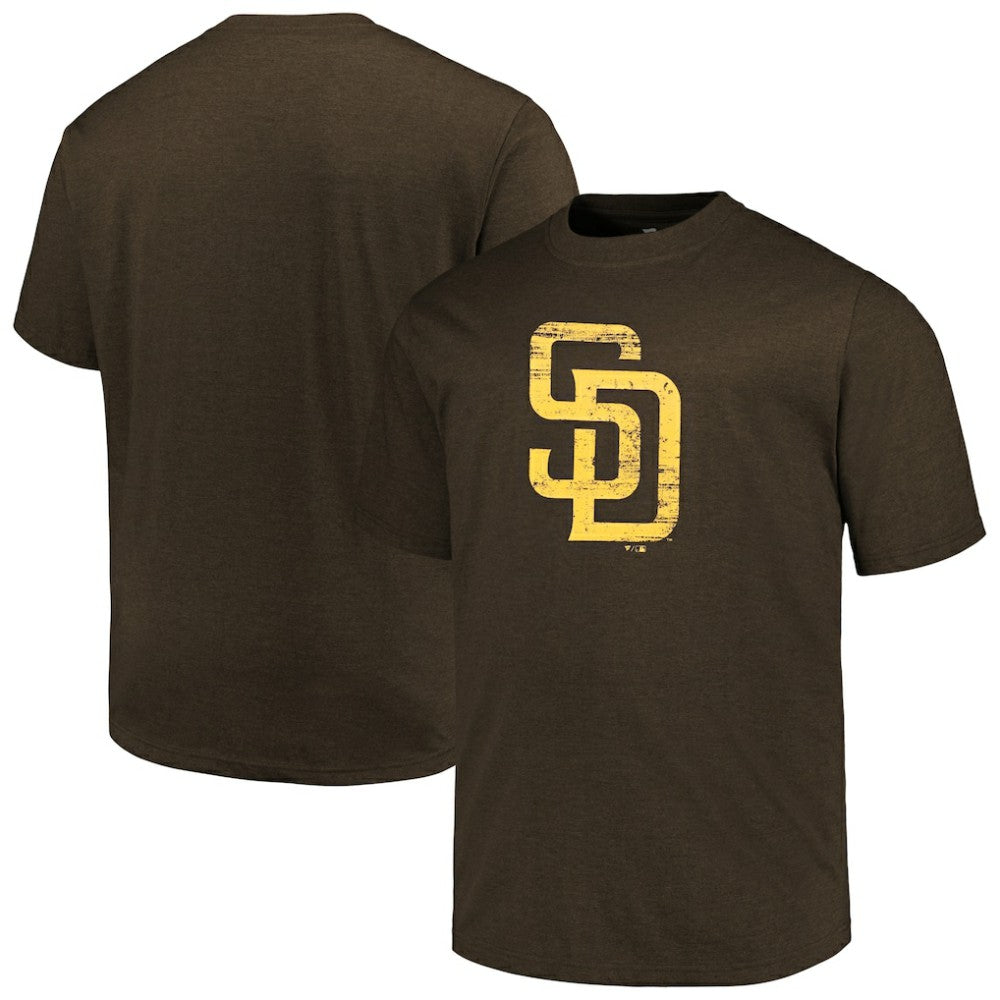 San Diego Padres Profile Big & Tall Weathered Logo T-Shirt - Heather Brown T-shirts