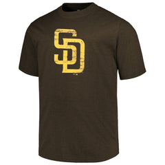 San Diego Padres Profile Big & Tall Weathered Logo T-Shirt - Heather Brown T-shirts