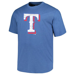 Texas Rangers Profile Big & Tall Weathered Logo T-Shirt - Heather Royal T-shirts