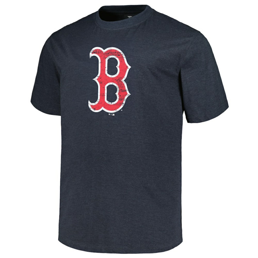 Boston Red Sox Profile Big & Tall Weathered Logo T-Shirt - Heather Navy T-shirts