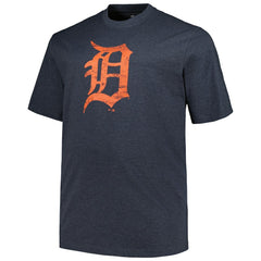 Detroit Tigers Profile Big & Tall Weathered Logo T-Shirt - Heather Navy T-shirts