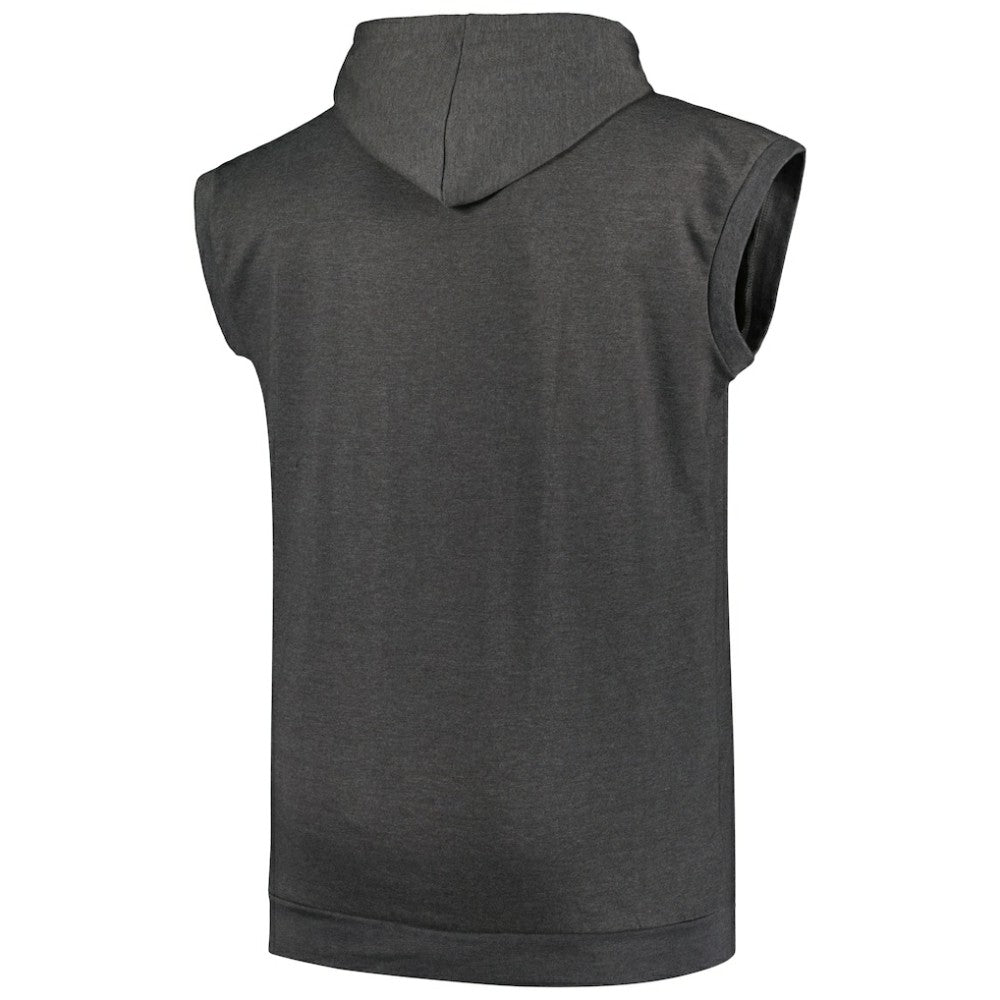 Atlanta Braves Profile Big & Tall Muscle Sleeveless Pullover Hoodie - Heather Charcoal Hoodies