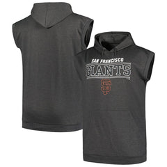 San Francisco Giants Profile Big & Tall Muscle Sleeveless Pullover Hoodie - Heather Charcoal Hoodies