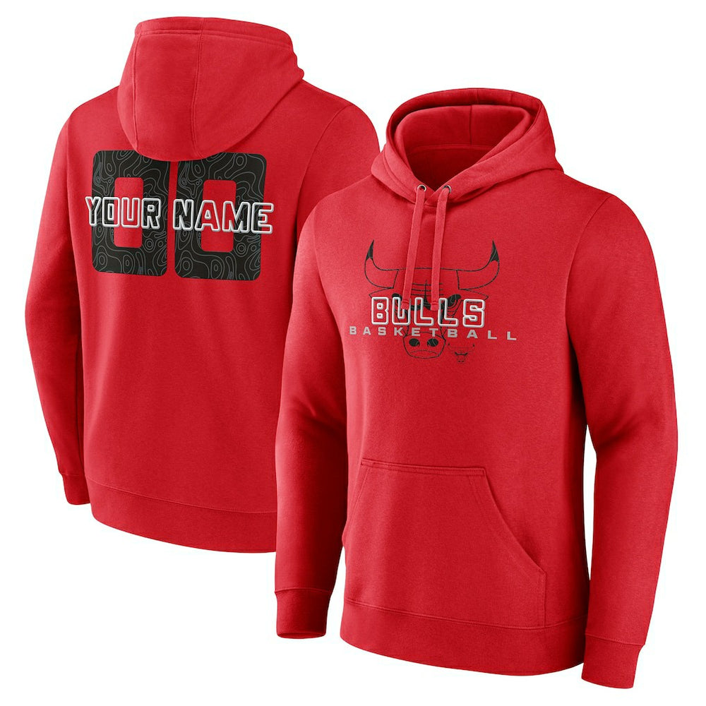 Chicago Bulls Stellar Personalized Name & Number Pullover Hoodie Red