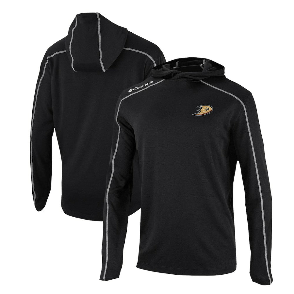 NHL Anaheim Ducks Columbia Omni-Wick Shotgun Long Sleeve Hoodie T-Shirt - Black