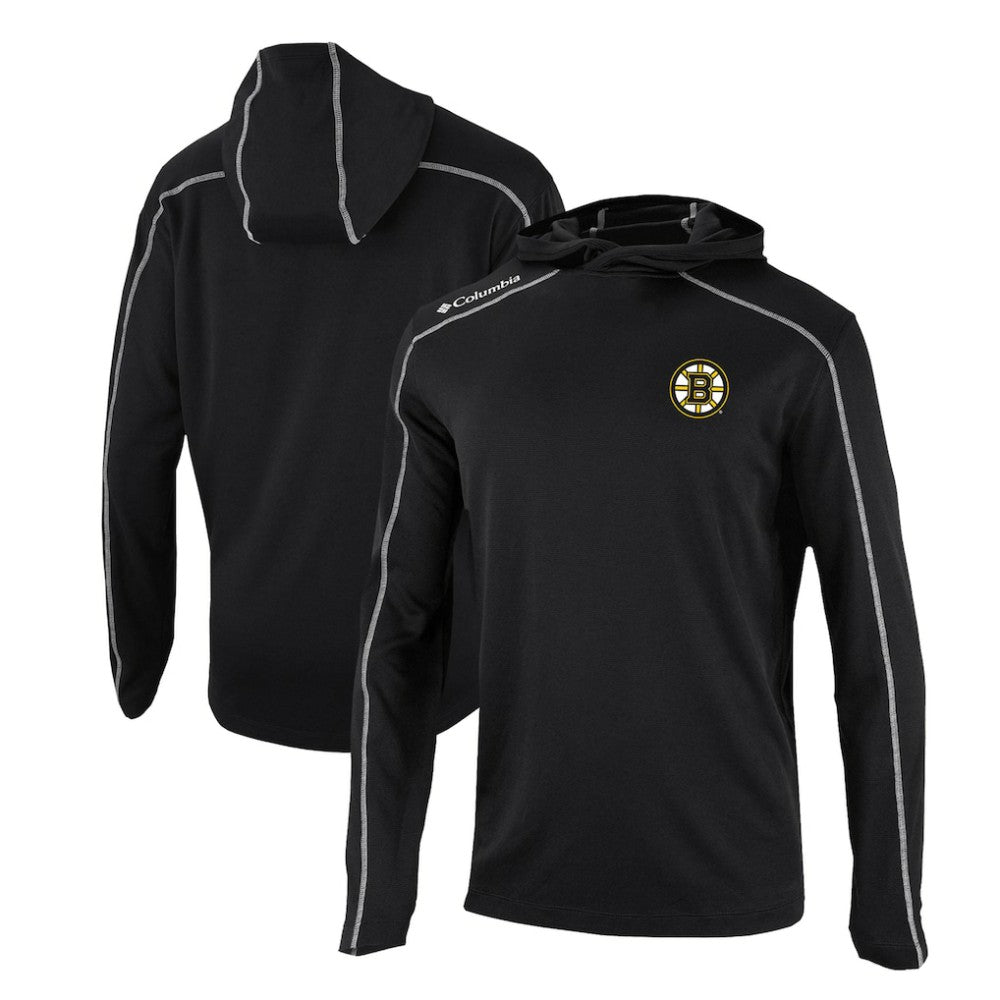 NHL Boston Bruins Columbia Omni-Wick Shotgun Long Sleeve Hoodie T-Shirt - Black