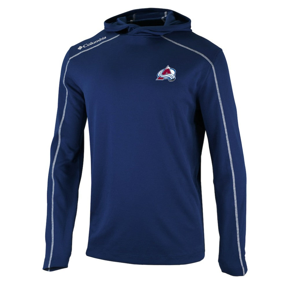 NHL Colorado Avalanche Columbia Omni-Wick Shotgun Long Sleeve Hoodie T-Shirt - Navy