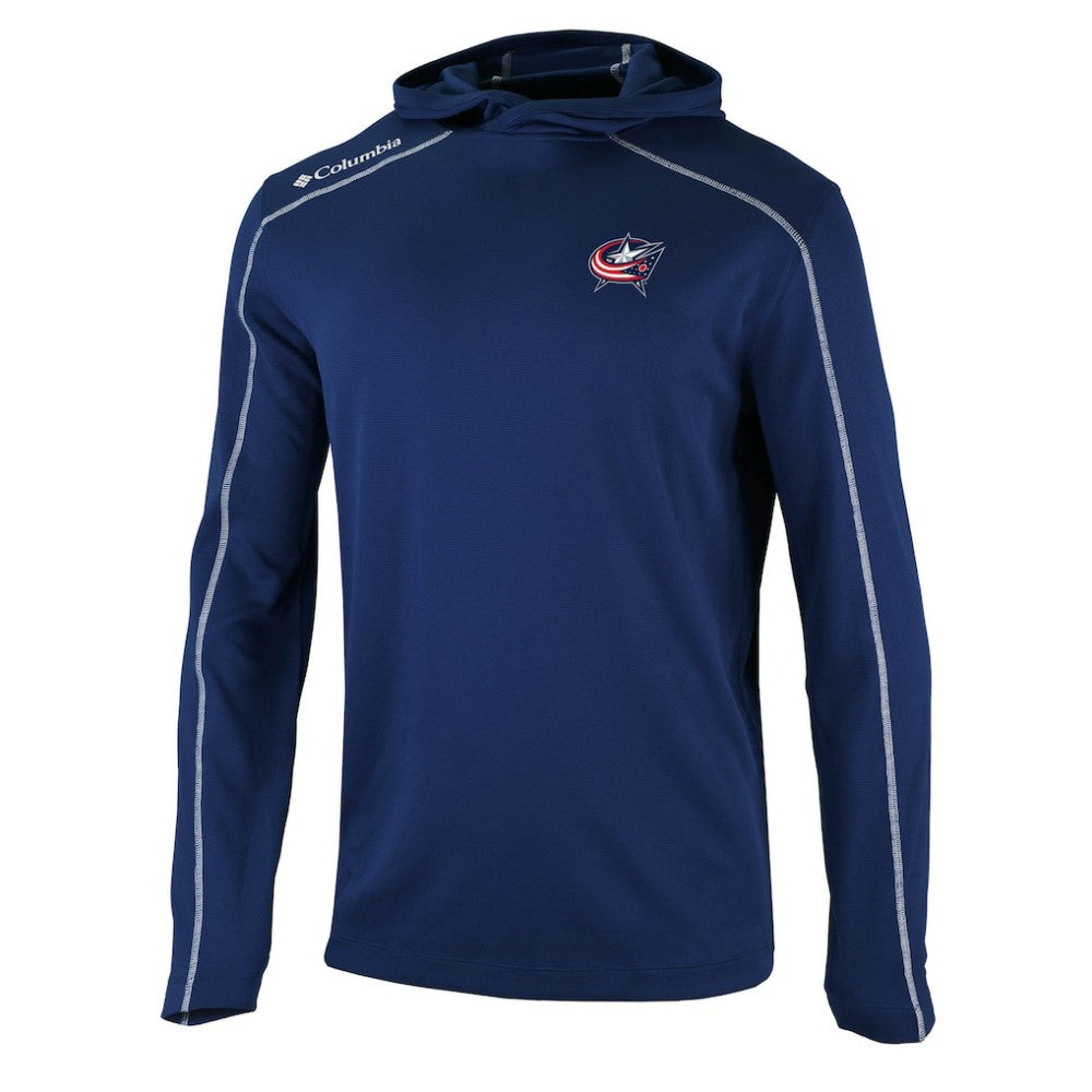 NHL Columbus Blue Jackets Columbia Omni-Wick Shotgun Long Sleeve Hoodie T-Shirt - Navy