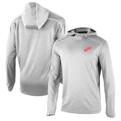 NHL Detroit Red Wings Columbia Omni-Wick Shotgun Long Sleeve Hoodie T-Shirt - Gray
