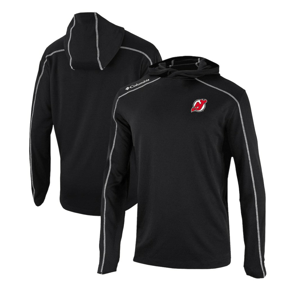NHL New Jersey Devils Columbia Omni-Wick Shotgun Long Sleeve Hoodie T-Shirt - Black