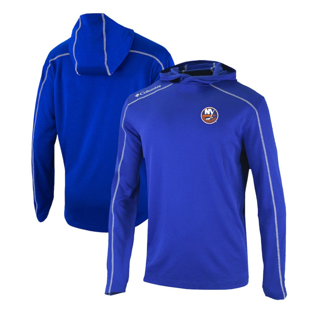 NHL New York Islanders Columbia Omni-Wick Shotgun Long Sleeve Hoodie T-Shirt - Blue