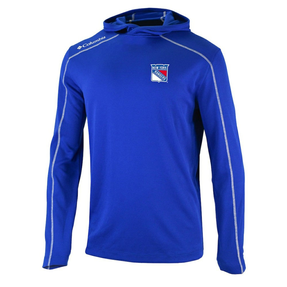 NHL New York Rangers Columbia Omni-Wick Shotgun Long Sleeve Hoodie T-Shirt - Blue
