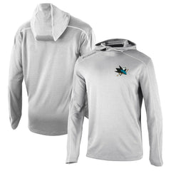 NHL San Jose Sharks Columbia Omni-Wick Shotgun Long Sleeve Hoodie T-Shirt - Gray