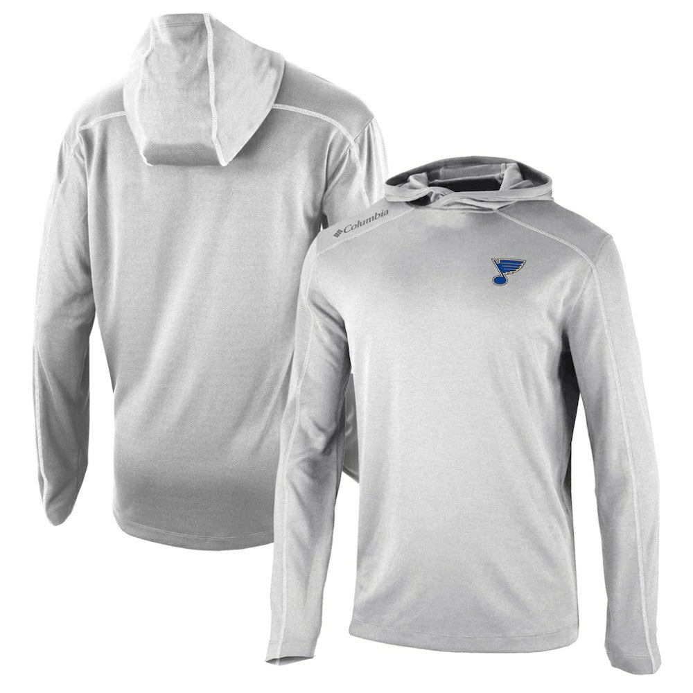 NHL St. Louis Blues Columbia Omni-Wick Shotgun Long Sleeve Hoodie T-Shirt - Gray