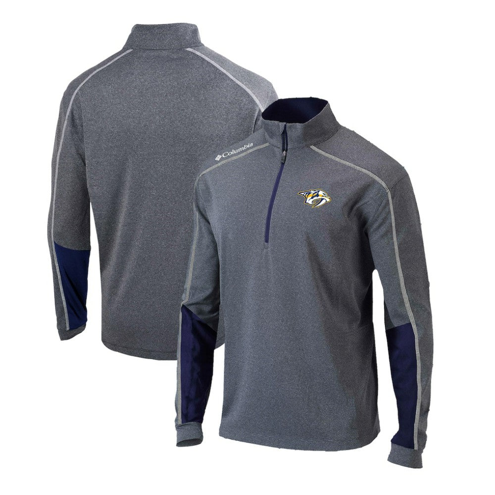 NHL Nashville Predators Columbia Omni-Wick Shotgun 2.0 Quarter-Zip Pullover Top - Gray/Navy