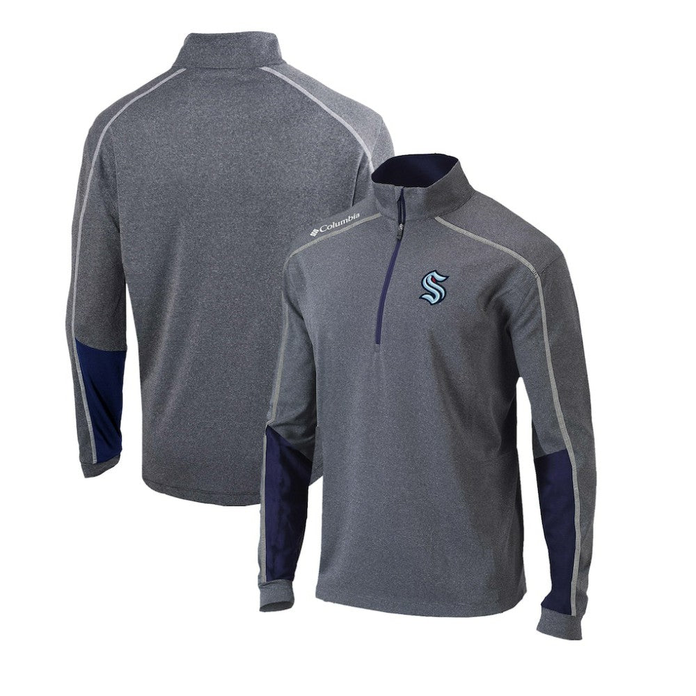 NHL Seattle Kraken Columbia Omni-Wick Shotgun 2.0 Quarter-Zip Pullover Top - Gray/Navy