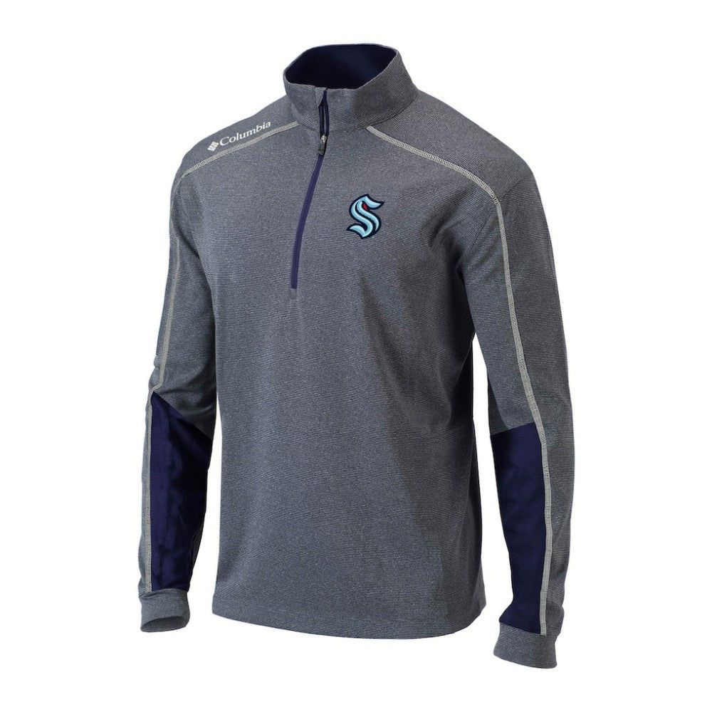NHL Seattle Kraken Columbia Omni-Wick Shotgun 2.0 Quarter-Zip Pullover Top - Gray/Navy
