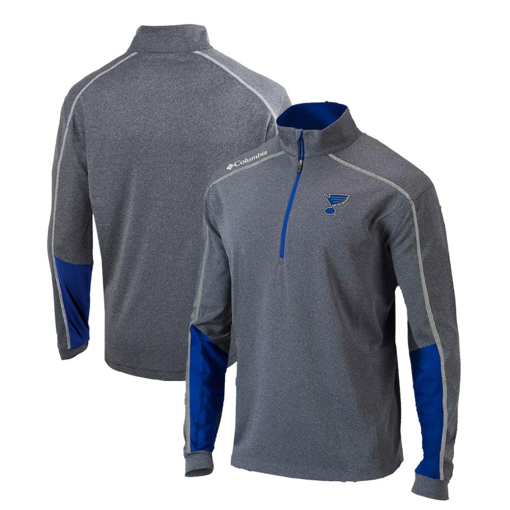 NHL St. Louis Blues Columbia Omni-Wick Shotgun 2.0 Quarter-Zip Pullover Top - Gray/Blue