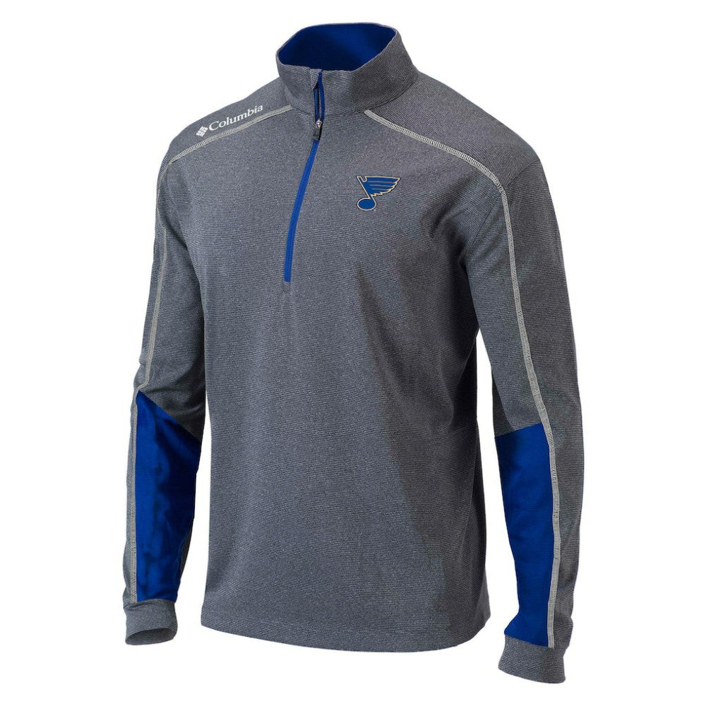 NHL St. Louis Blues Columbia Omni-Wick Shotgun 2.0 Quarter-Zip Pullover Top - Gray/Blue