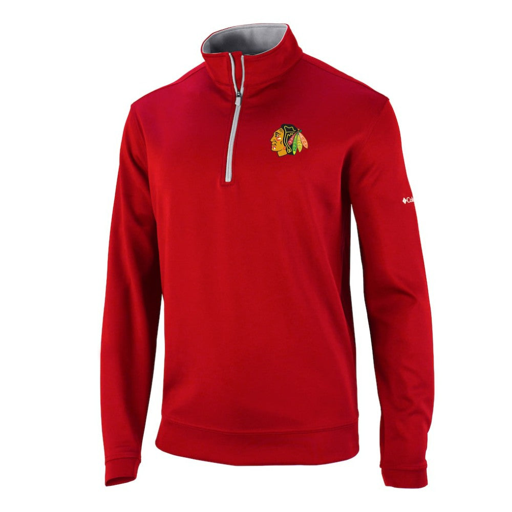 NHL Chicago Blackhawks Columbia Omni-Wick Wickhams Hills Half-Zip Pullover Top - Red