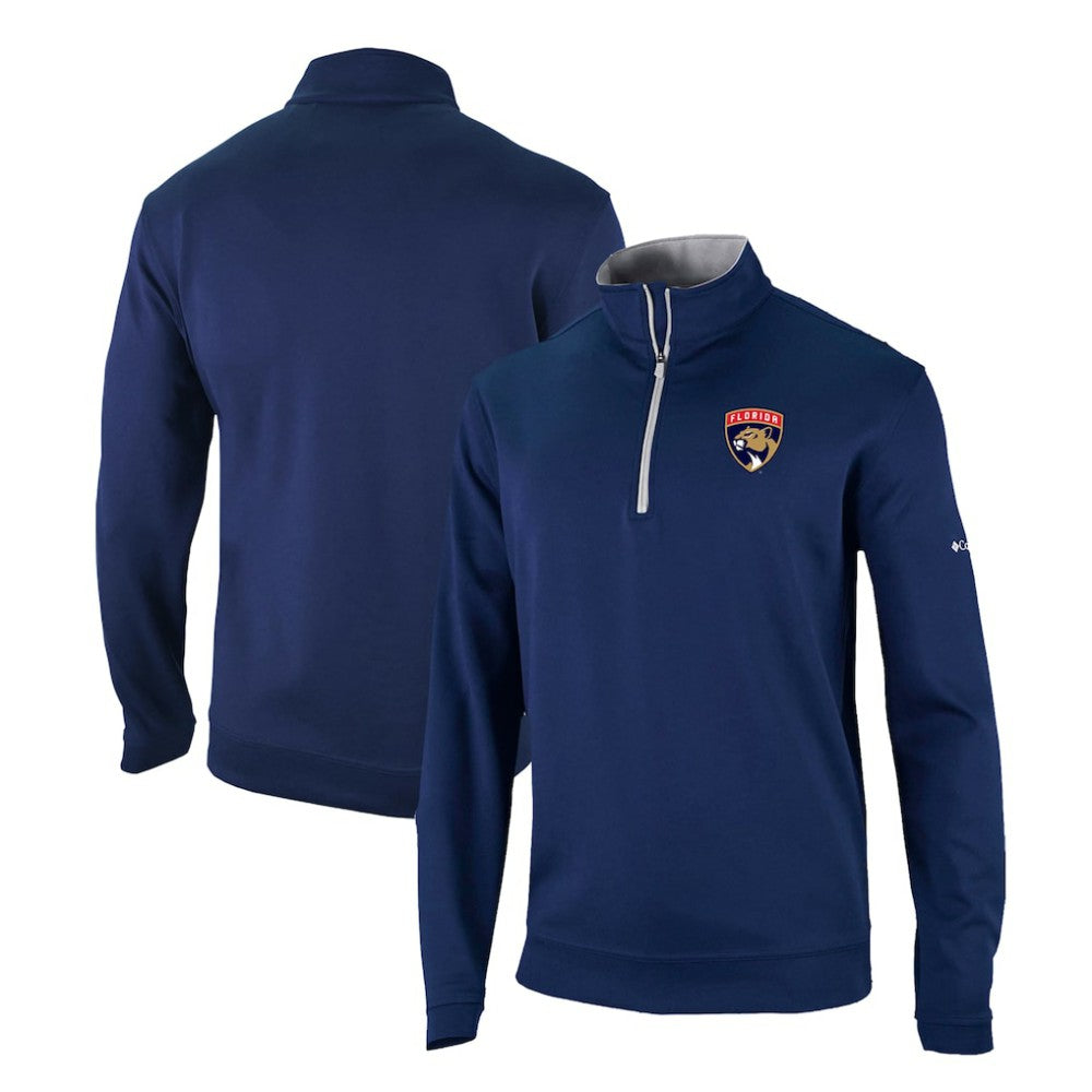 NHL Florida Panthers Columbia Omni-Wick Wickhams Hills Half-Zip Pullover Top - Navy